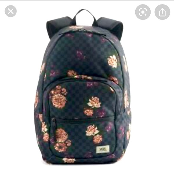 Vans Bags Vans Motivee 3b Checkered Flowers Backpack Roses